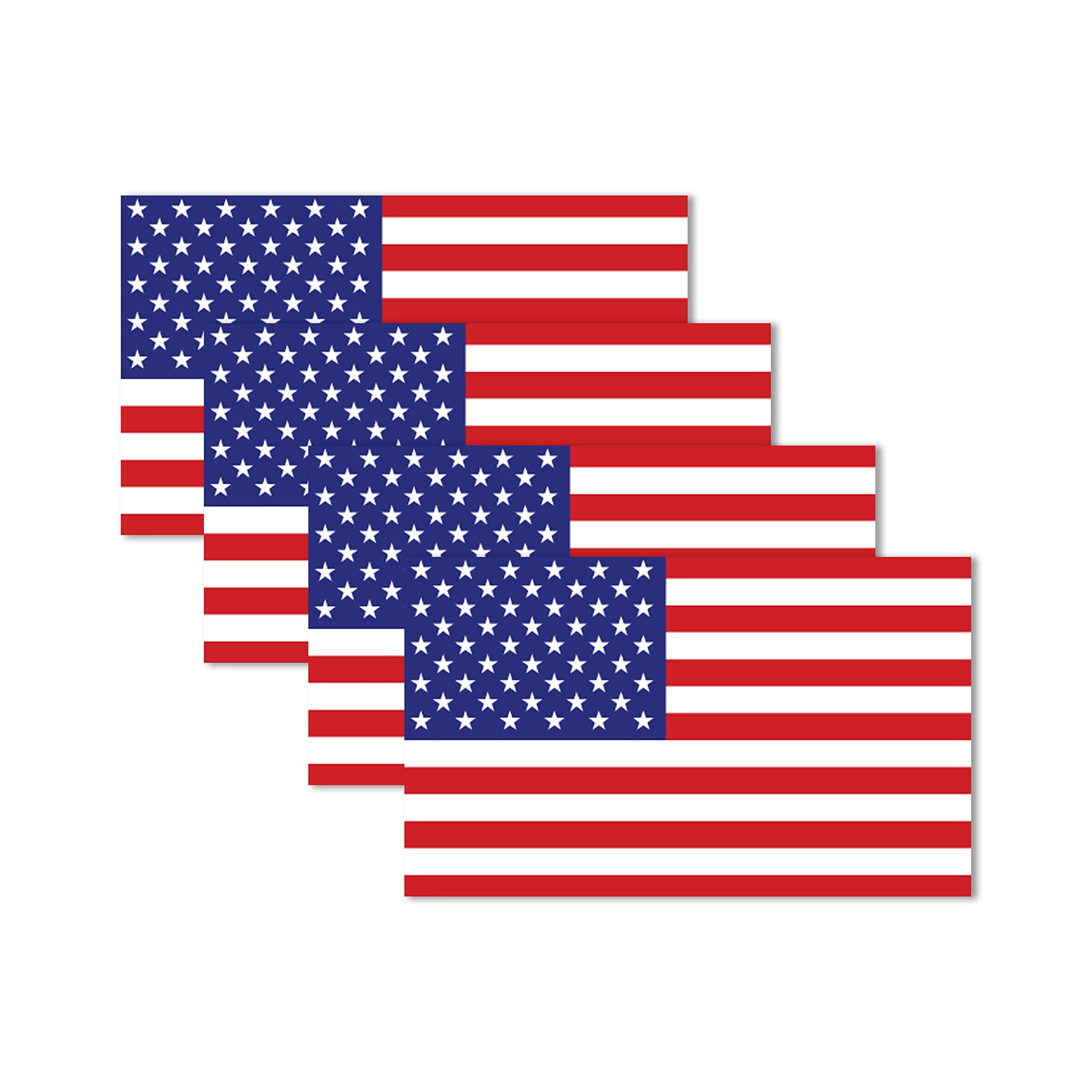 Magnet Me Up American Flag Magnet Decal, 3x5 Inches, 4 Pack, Red, White, and Blue, Heavy Duty Automotive Magnet for Car, Truck, SUV, or Any Other Magnetic Surface