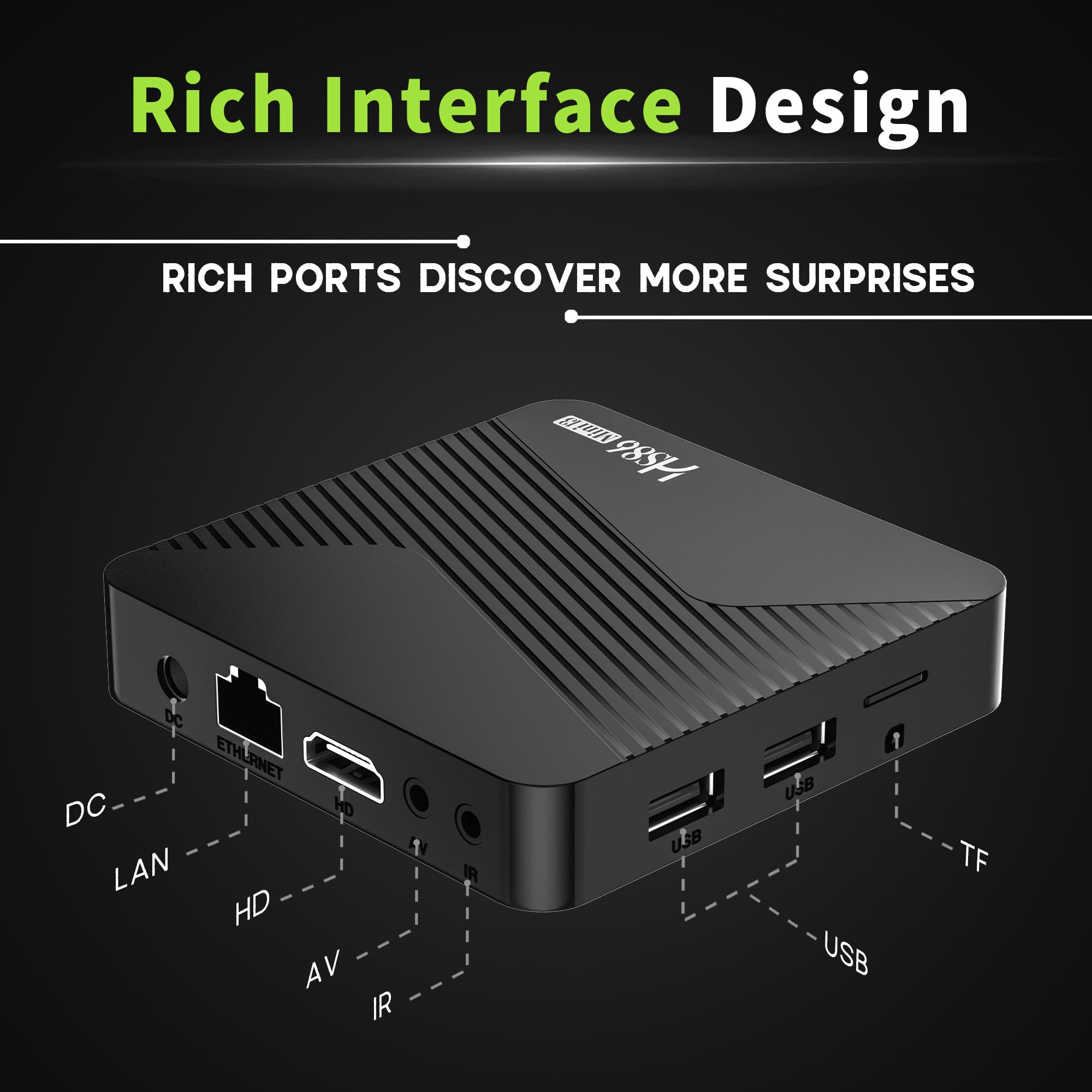 Android TV Box 14.0, Android Box 2GB RAM 16GB ROM, RK3528 Quad-Core, supporta 2.4G/5G Doppio WiFi, 100M Ethernet Ultra HD 8K Smart TV Box