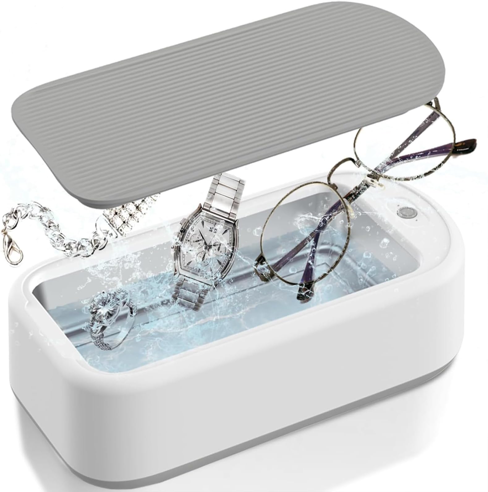 Ultrasonic Jewelry Cleaner Machine, 40W 22OZ?640ML) Portable Professional Sonic Jewelry Cleaner for Eye Glasses,Ring,Earring, Necklaces,Watch Strap,Makeup Brush