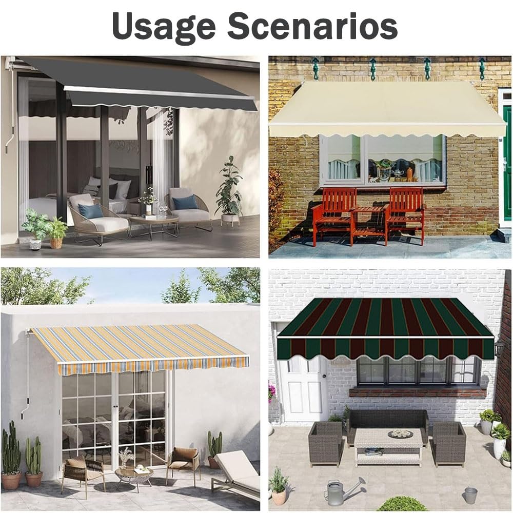 markise 6m 3m YHDMDQ 2m 4m 5m 7m Markisenbespannung Markisenstoff, Ersatzstoff Überdachung Für Klemmmarkise wasserdichte, Markisentuch Canvas for Terrasse Balkon Hof(Red Stripe,7x3m/23x10ft) Garten Farbe:silber BABYLON in Berlin - 68 cm