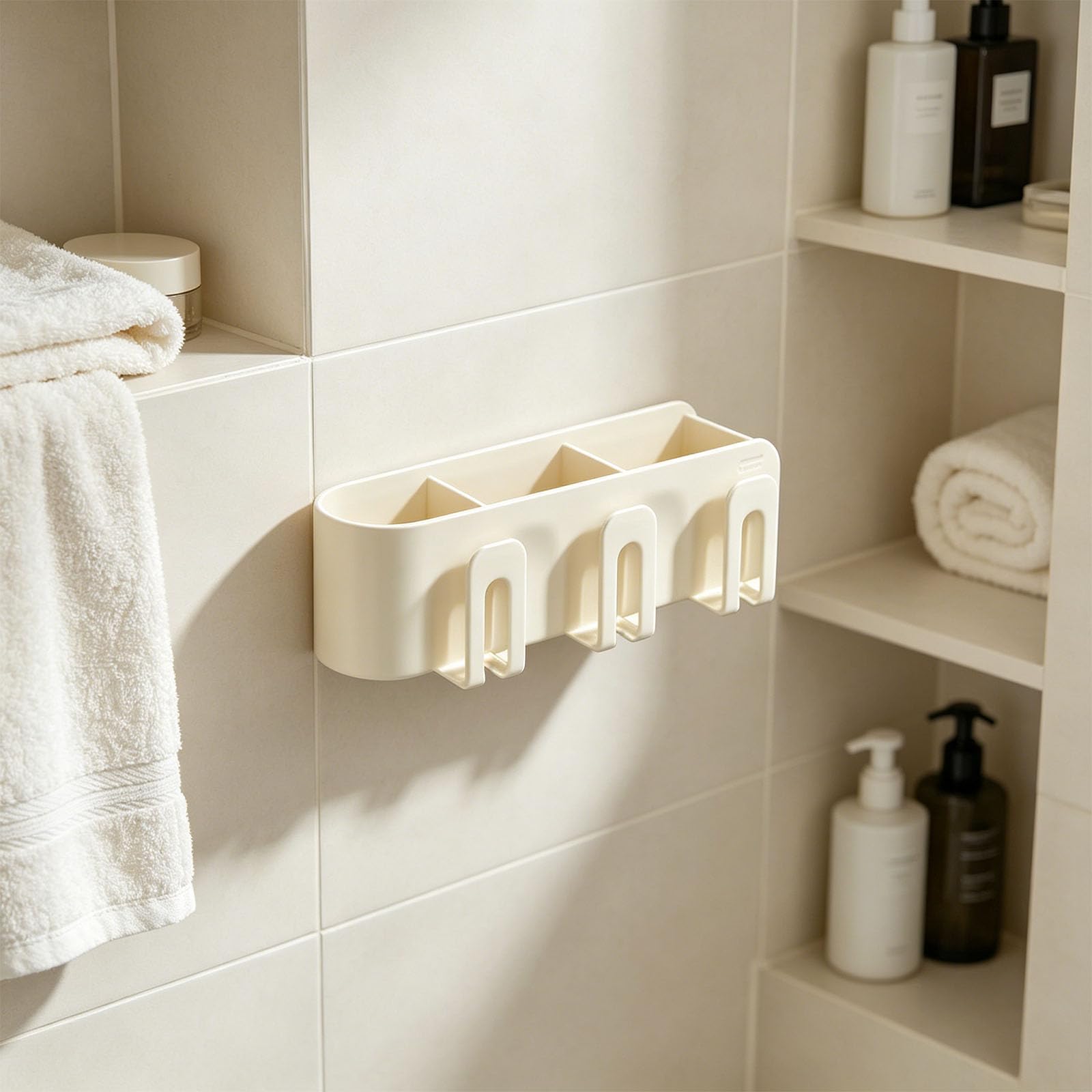 Soporte magnético de Aluminio para cepillos de Dientes de Espacio único Instalación rápida Accesorio de baño Moderno para inquilinos y propietarios Organizador de Ducha a Prueba de Herrumbre