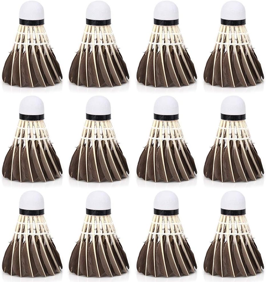 Gavigain 12Pcs Badminton Balls,Workout Sets Badminton Shuttlecocks Durable Badminton Balls Shuttlecocks for Outdoor Sports Training