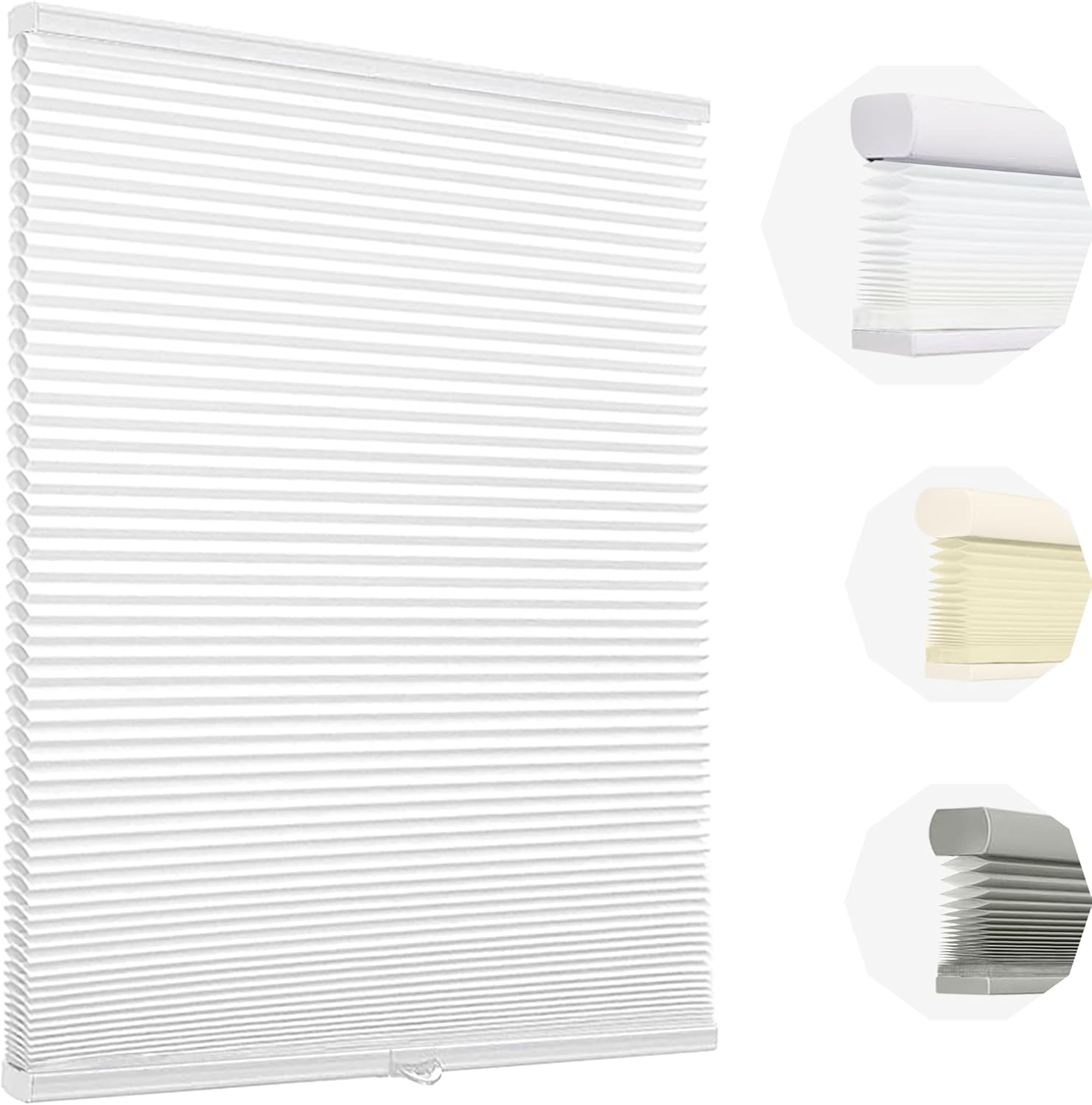 Light Filtering Cordless Cellular Shades, Cordless Cellular Blinds, Honeycomb Blinds For Windows, Windows Blinds, Window Shades, Honeycomb Shades, Light Filtering Shades, Cordless Window Blinds 01- White (Light Filtering) 35"W × 48"H