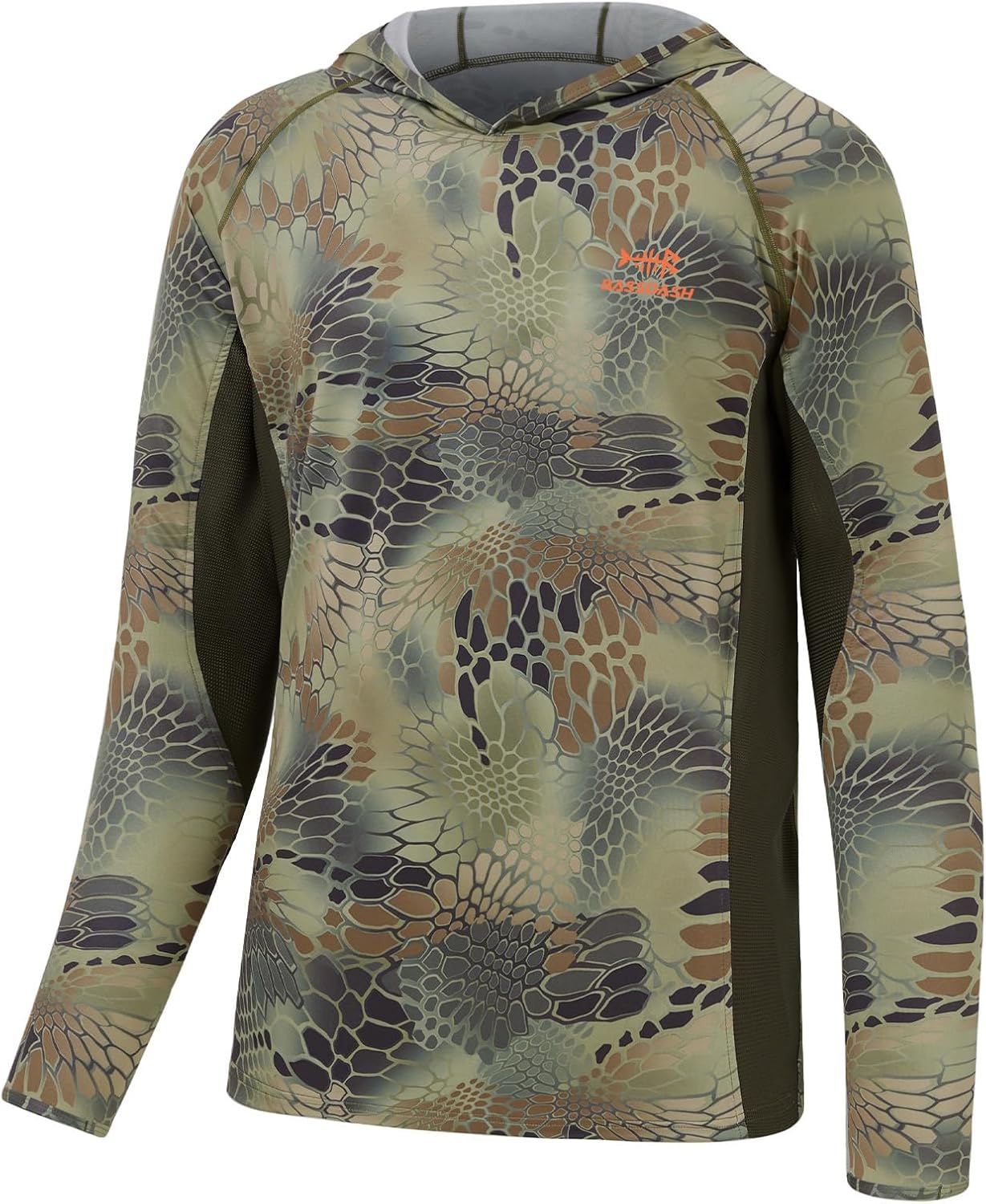 BASSDASH Men's UPF 50+ Lightweight Hunting Camo Hoodie Quick Dry Performance Long Sleeve Fishing Shirt with Hood FS30M