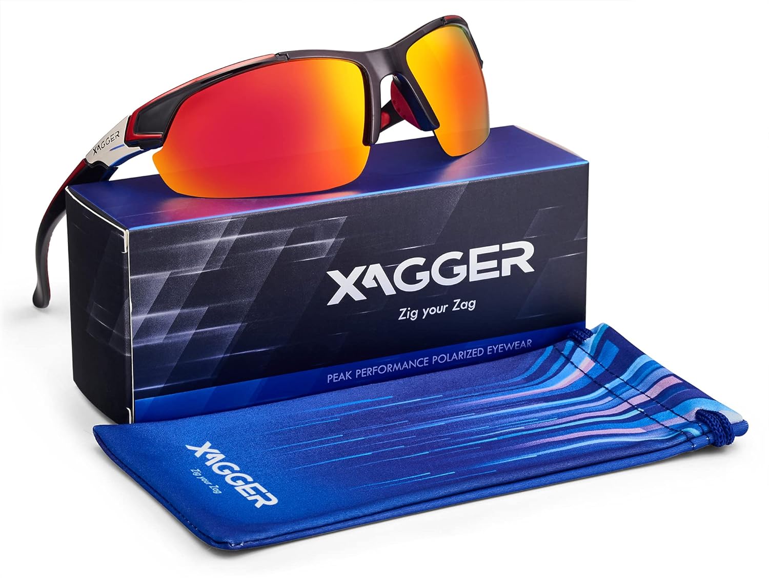 Xagger Polarized Sport Sunglasses for Men Women Wrap Around UV400 Running Baseball Softball Fishing Driving Glasses - Image 4