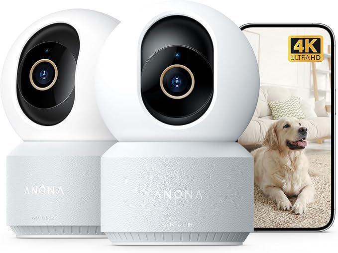Anona 4K UHD Indoor Camera, Pet/Dog/Baby Security Camera wit