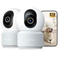 Anona 4K Telecamera WIFI Interno, 8MP Videocamera Sorveglianza Animali/Cane/Bambino