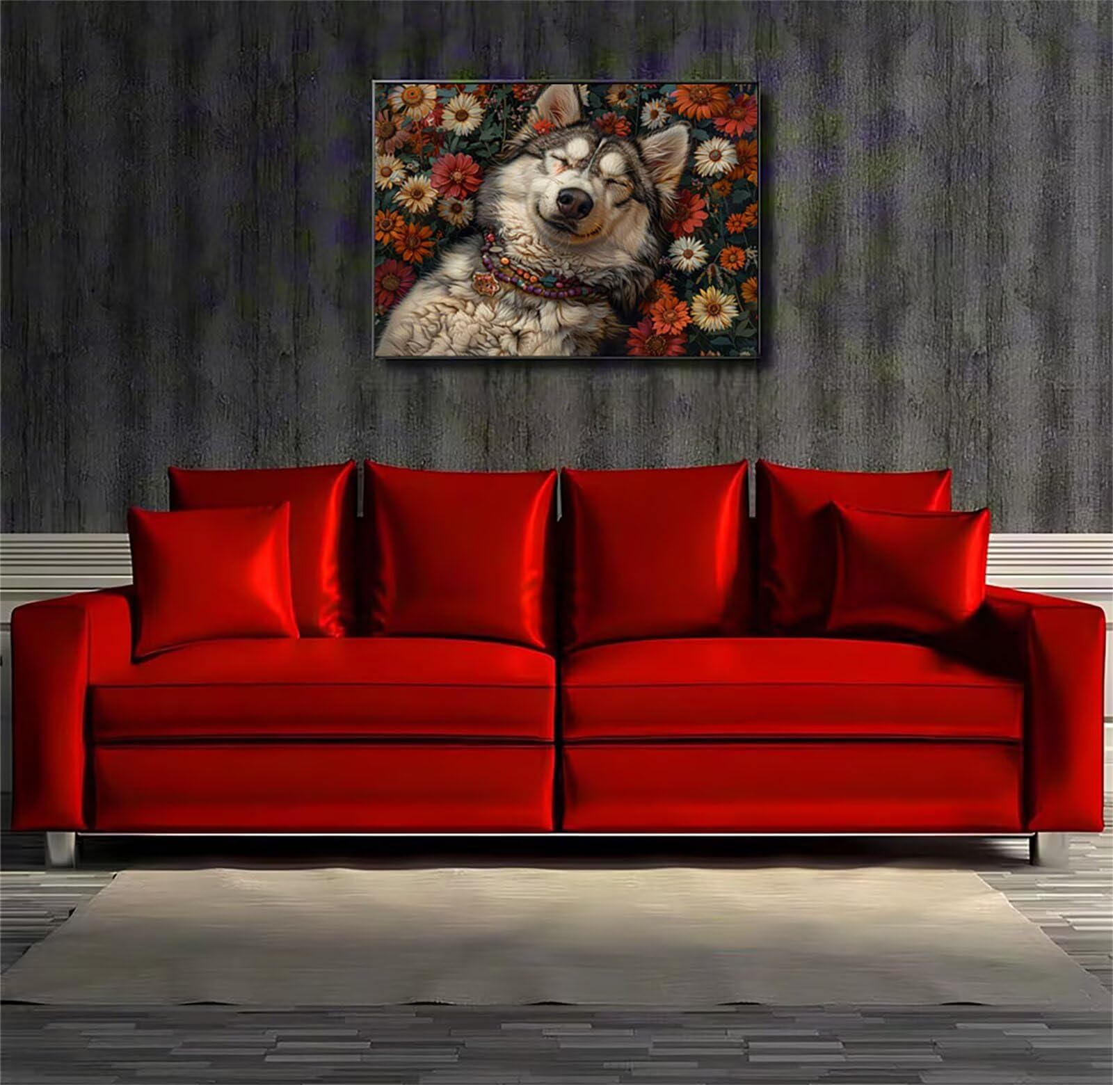 Diamentowe malowanie pies diamentowy kwiat dorosły kwiat 5D DIY DIY zestaw do haftu krzyżykowego dla dorosłych, obraz diamentowy kryształ sztuka haft zestaw, pour dekoracje świąteczne, prezent dla