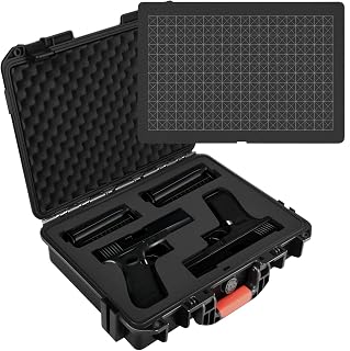 Gun Case Box for Pistol Handgun: TSA Approved Waterproof Handgun Case with DIY Customizable Foam, Travel Carrying Cases for Pistols, Shockproof Hard Shell Firearm Storage Box for Transport & Storage