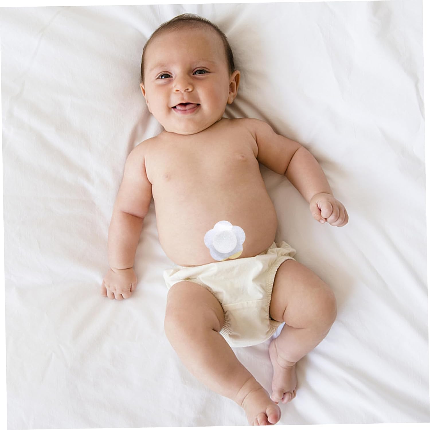 Belly Button Cover,200Pcs Umbilical Cord Cover for Newborn Abdomen Flower Baby Navel Sticker Hollow Waist Newborn Belly Button Cover for Baby Kids White and Skin Color