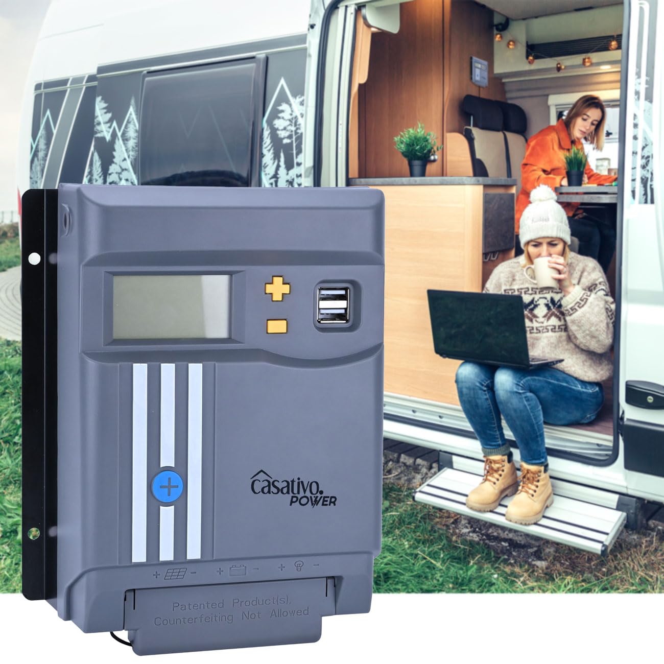 MPPT Solar-Laderegler f. 12V & 24V Batterien, 30A, LCD-Display, 2 USB-Ports, Überspannungsschutz, Solar Ladegerät Controller Solarmodule/Solar Panels