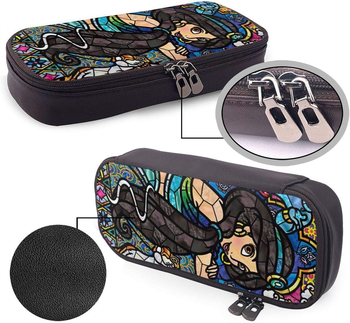 Amazon アラジン ジャスミン ステンドグラス ペンケース 筆箱 化粧ポーチ 取り出しやすい ファスナー付き 収納可能 多機能 持ち運びに便利 学生 大人適用 男女兼用 ペンケース 文房具 オフィス用品