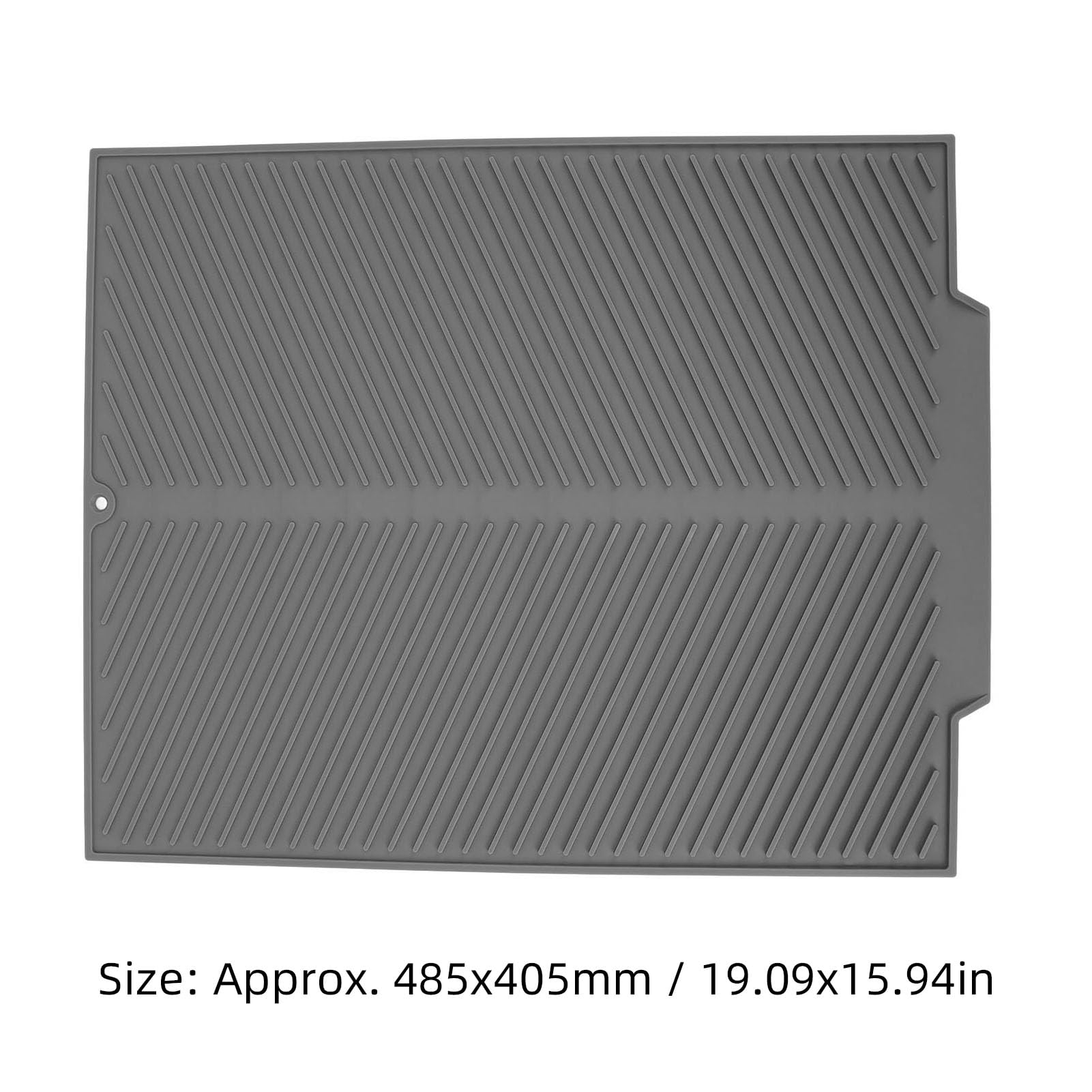 Große Abtropfmatte aus Silikon, hitzebeständig, rutschfest, für Küchentheke, Abfluss-Pad für Zuhause, mit verbesserter Trocknungsleistung, multifunktional (grau)