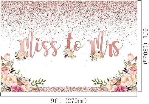 Miniatura 3 de Lofaris Telón de fondo de fotografía de despedida de soltera de oro rosa con purpurina floral rosa confeti boda novia para ser compromiso,