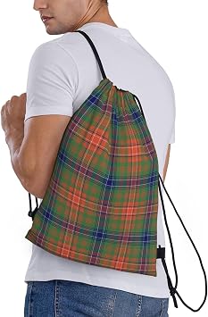 Drawstring Backpack String Bag US Marine TARTAN Sackpack for Sports Gym Small