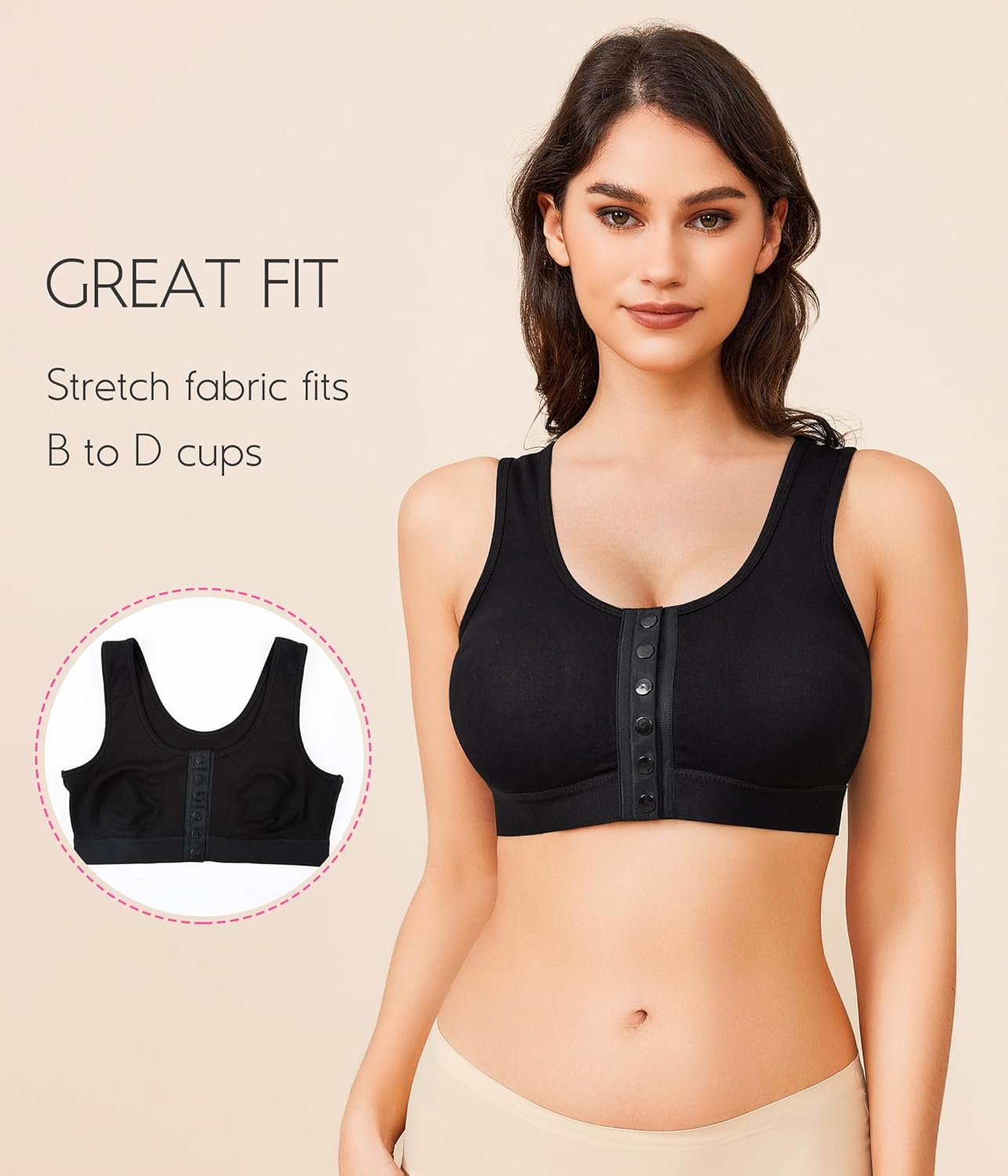 BRABIC Front Closure Compression Full Coverage Bras for Women Post Surgery Everyday - Image 4
