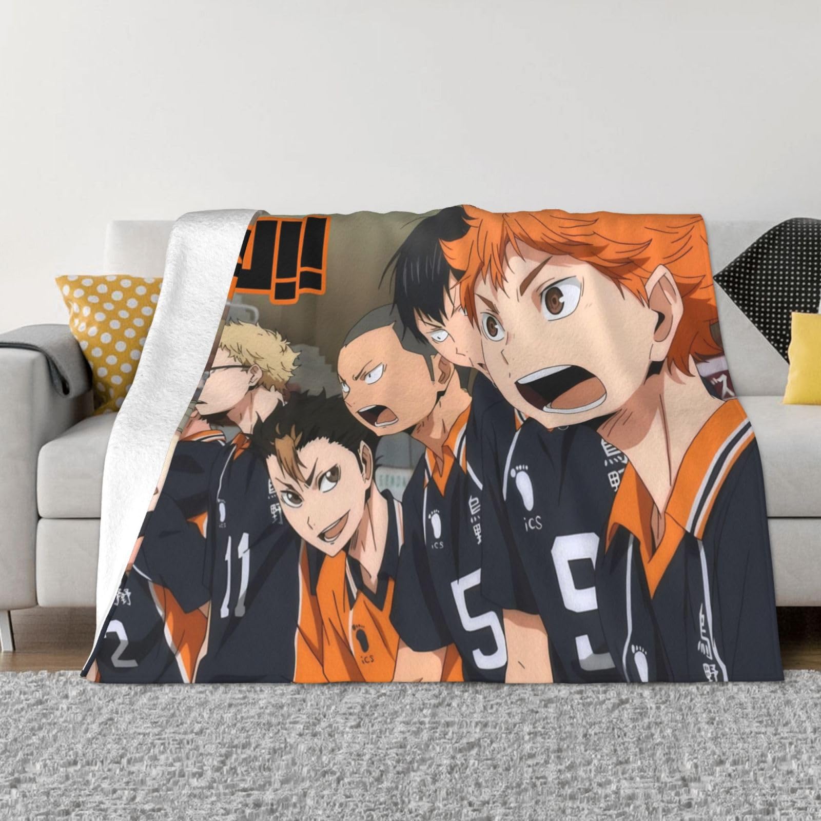 Amazon｜ハイキュー!! 毛布 ひざ掛け フランネル ブランケット