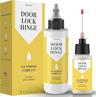 Qucship Door Hinge Lubricant kit | 4 oz + 1 oz Needle Combo, Long-Lasting Lock Lubricant, Hinge, Lock, Tools, Bicycles