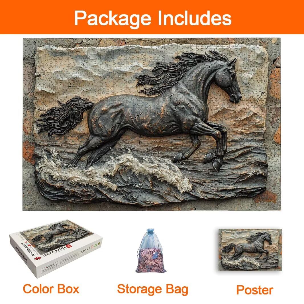Puzzle Cavallo, Puzzle 2000 Pezzi Adulti per Decor, Regalo Donna/Uomo -8760