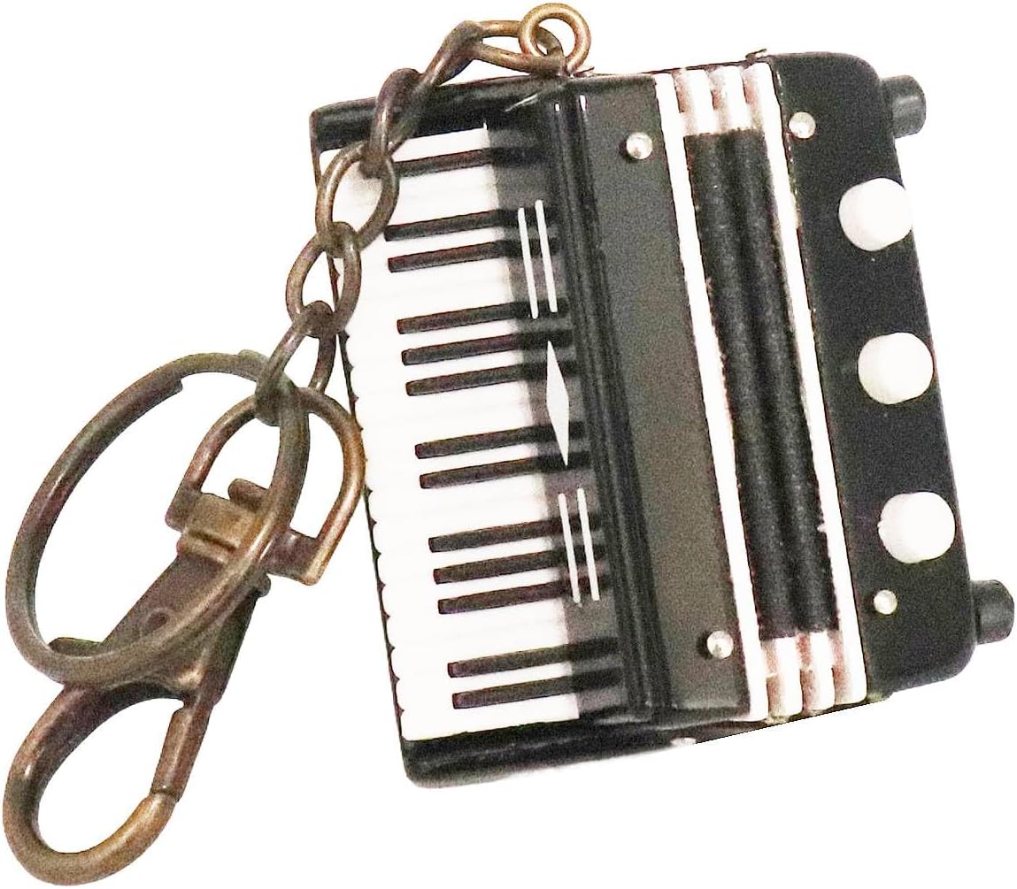 Miniature Musical Instrument Keychain with Case Mini Collectible Figurines Replica Key Ring Christmas Birthday Gifts