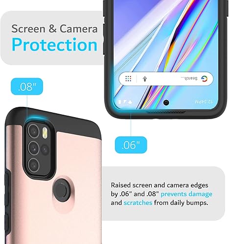 Miniatura 10 de TUDIA DualShield - Funda protectora para BLU G91 Pro, a prueba de golpes, de grado militar, resistente, de doble capa, dura, delgada y dura (negro