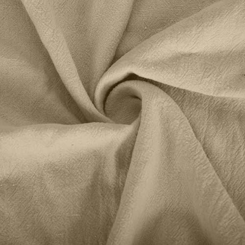 Vista 5 de Conjunto deportivo de 2 piezas para mujer, sudadera de lino de media manga de cuello alto con lazo en la cintura, pantalones holgados