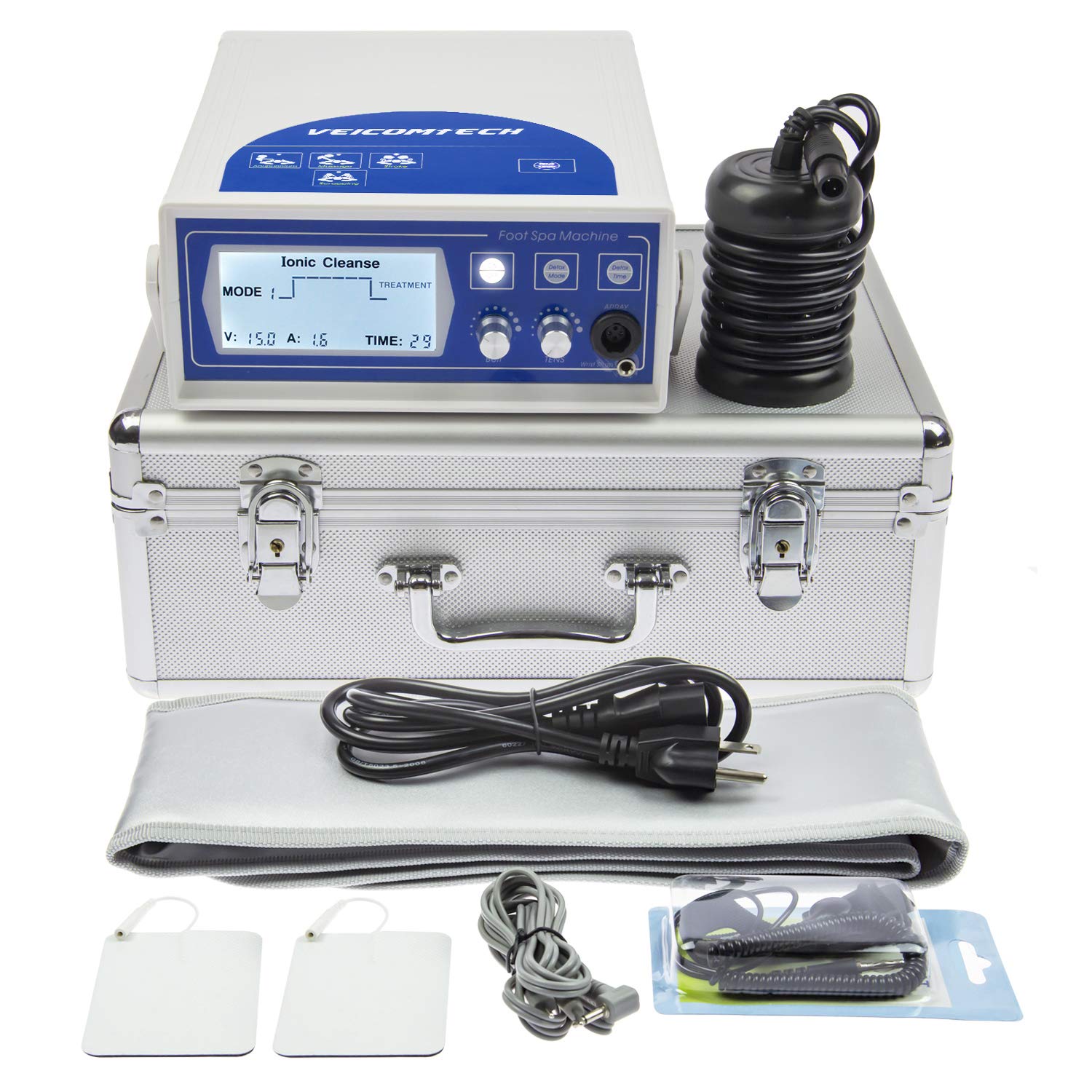 veicomtech 2021 Upgrade Ionic Detox Foot Bath Machine, Foot Detox Machine Ionic Detox Foot SPA System with Wrist Strap, Fa...