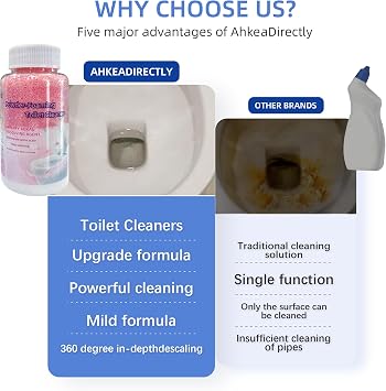 Toilet Cleaner, 17.64oz Toilet Bowl Cleaners Powder, Bathroom Cleaner for Urinals, Washbasins, Tile Walls