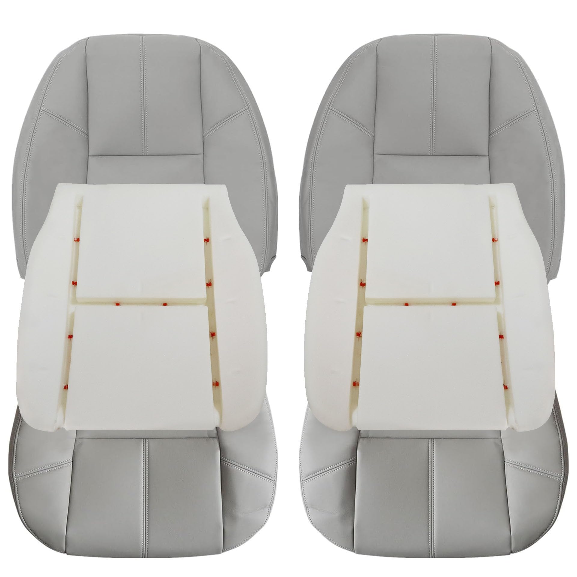 Housse de siège cuir gris Chevy Silverado 2007-2014 avec mousse d'assise - 8