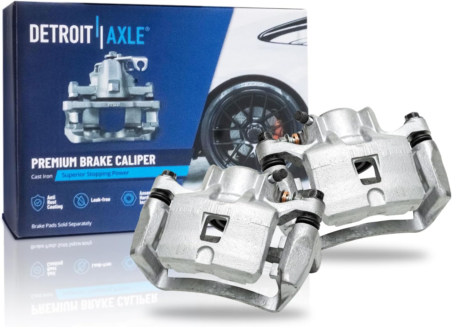Detroit Axle - 2pc Rear Brake Calipers for 2006-2012 Mitsubishi Eclipse 2004-2012 Galant Disc Brake Calipers with Brackets 2007 2008 2009 2010 2011 Replacement Brake Calipers Assembly
