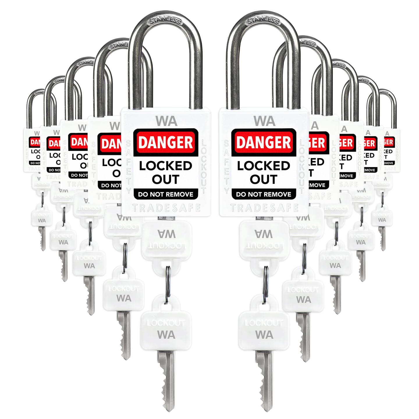 Verrous Loto TRADESAFE éviter la confusion des clés cadenas consignation OSHA