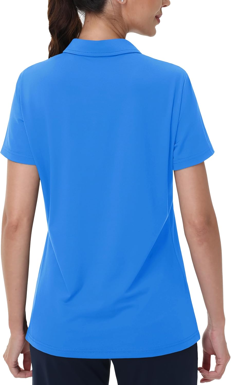 MAGCOMSEN Women's Golf Shirts Short Sleeve Polo Collared Tennis Shirt V Neck Quick Dry Sun Protection UPF 50+ - Image 2