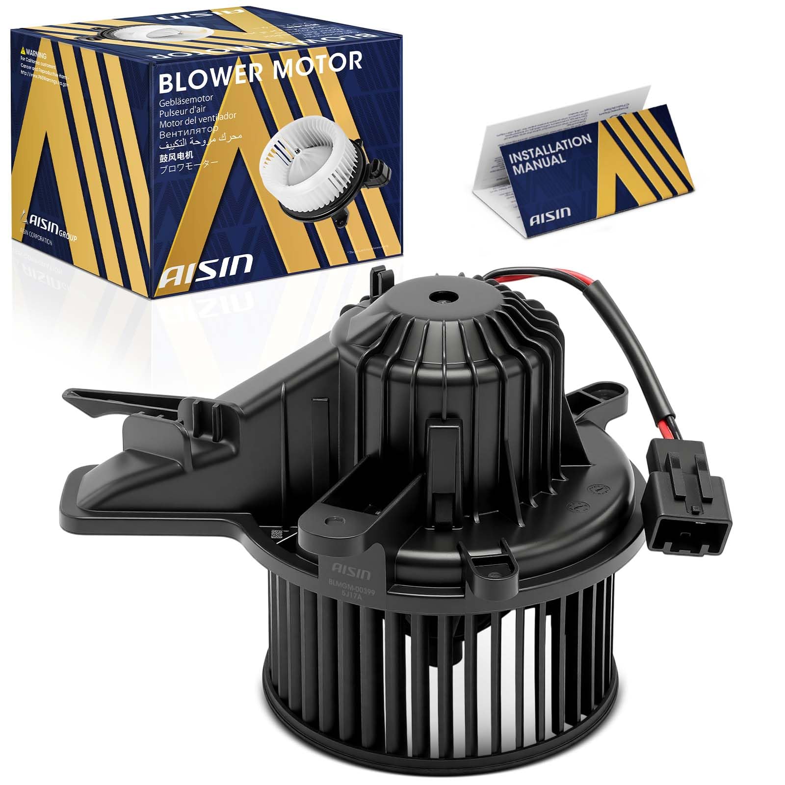 AISIN AFTERMARKET BLMGM-00399 Rear HVAC Blower Motor with Wheel Assembly - Compatible with Buick Enclave 2008-2024, Chevrolet Traverse 2009-2023, Tahoe 2007-2020, GMC Acadia 2007-2023, Yukon 2007-2020