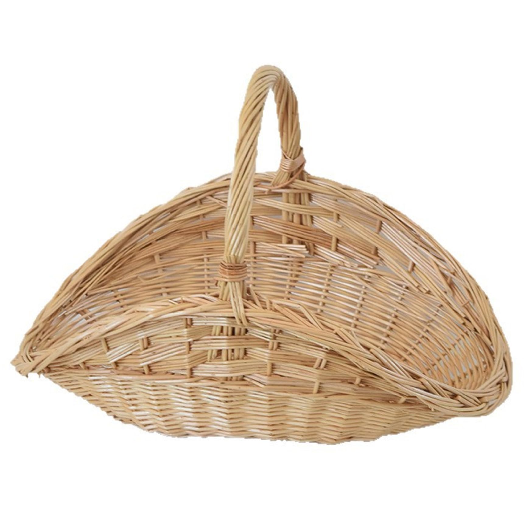 Cestino da giardino in rattan, cestino portaoggetti da picnic in vimini con manico, supporto portatile e robusto per frutta, verdura e attività all'aperto
