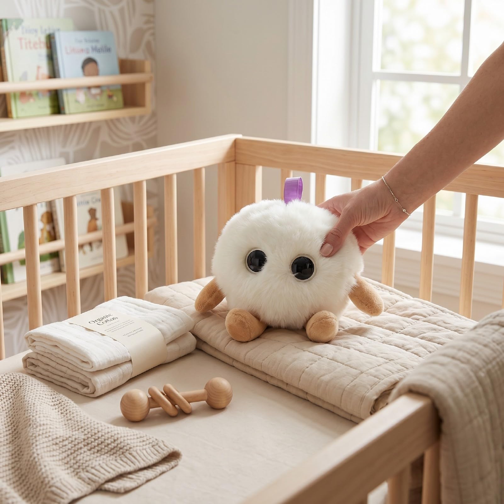 Drfeify AI Smart Plush Toy Tela de Felpa Animal de Peluche Interactivo con Batería Recargable USB C Chat de Voz Entrenamiento de Memoria Compañero Emocional para Niños Viajes a Casa (White)