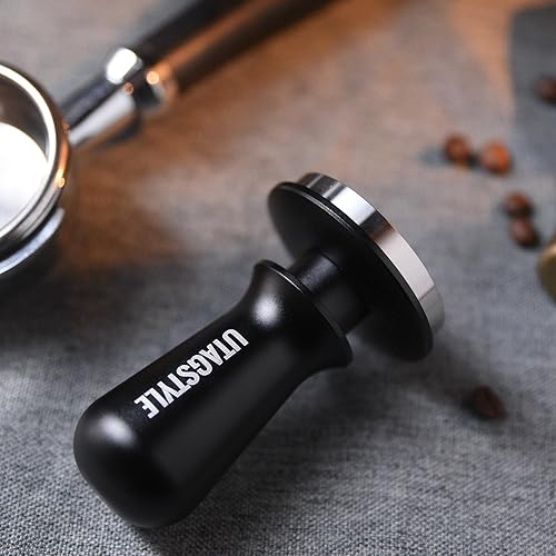 Miniatura 8 de Manipulación de espresso de 2.098 in manipulación de café con resorte calibrado cargado  30 lb Espresso Hand Tamper  Base plana 100% acero