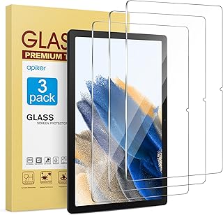 apiker [3 Pack] Compatible for Samsung Galaxy Tab A8 10.5" Screen Protector 2022 (SM-X200/X205/X207), Tempered Glass/Case Friendly/Sensitive Touch/Bubble Free