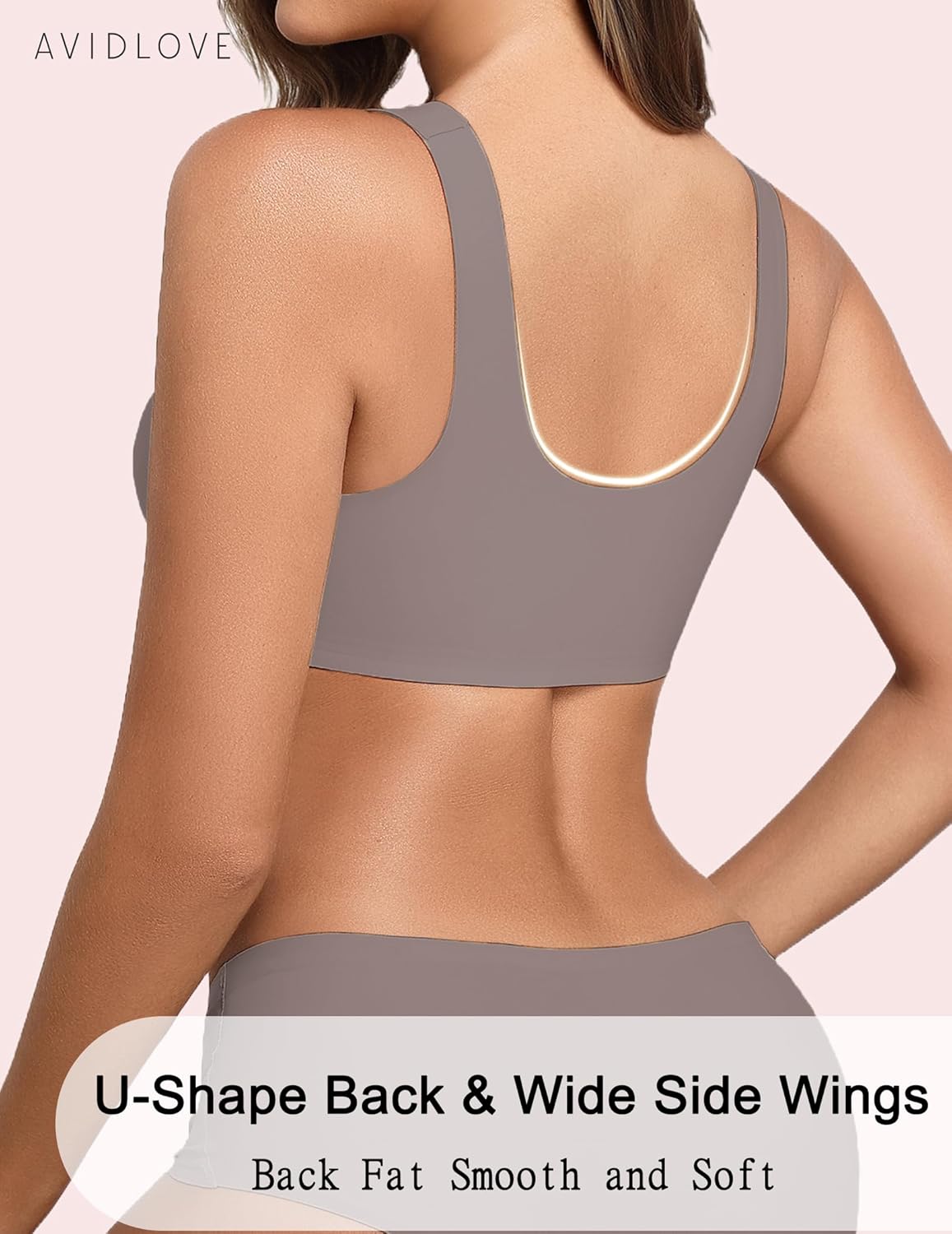 Avidlove Bras for Women No Underwire Front Closure Bra Seamless Bralette Full Coverage Everyday Bras Wireless Brassiere - Image 4