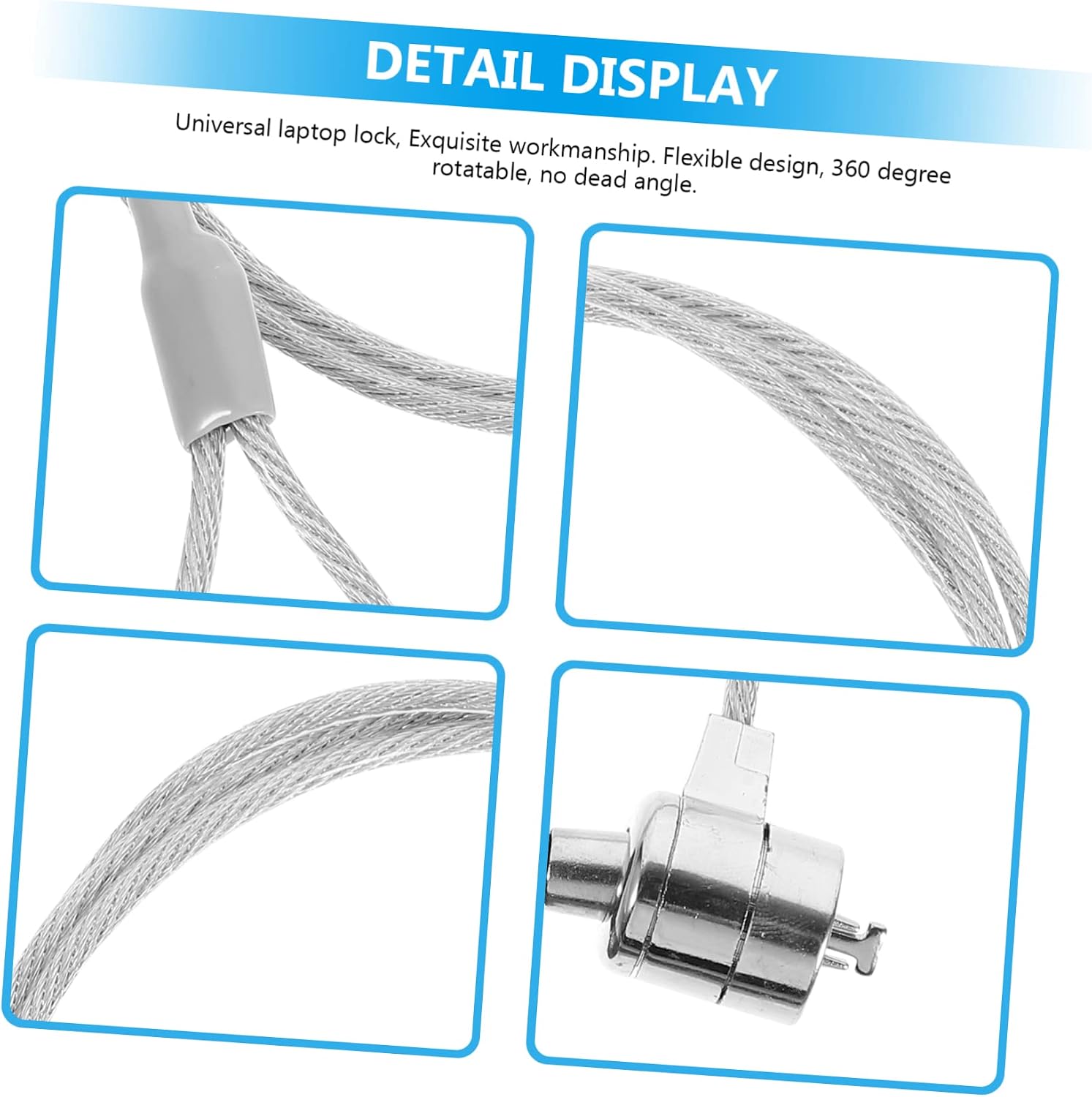 Uonlytech 2sets Laptop Locking Cable Keyed Security Hardware for Monitors Devices -Theft Chain Lock Compatible Laptops Desktops