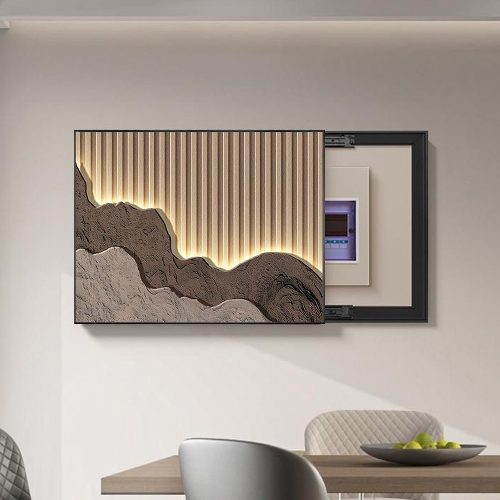 Breaker Box Cover - Decorative Wall Mounted Electrical Panel Cover, Hide Fuse Box Covers for Living Room and Office