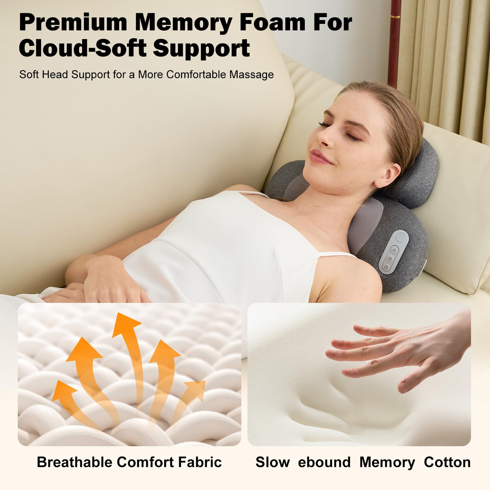 Cuscino massaggiante Shiatsu 4D per collo e spalle, massaggiatore portatile senza fili per alleviare il dolore, tessuto profondo, massaggiatore per collo con calore