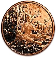 Vista 2 de Cernunnos Celtic Moneda de lingotes redondos de cobre .999 puro de 1 onza en cápsula con COA por Heavenly Metals