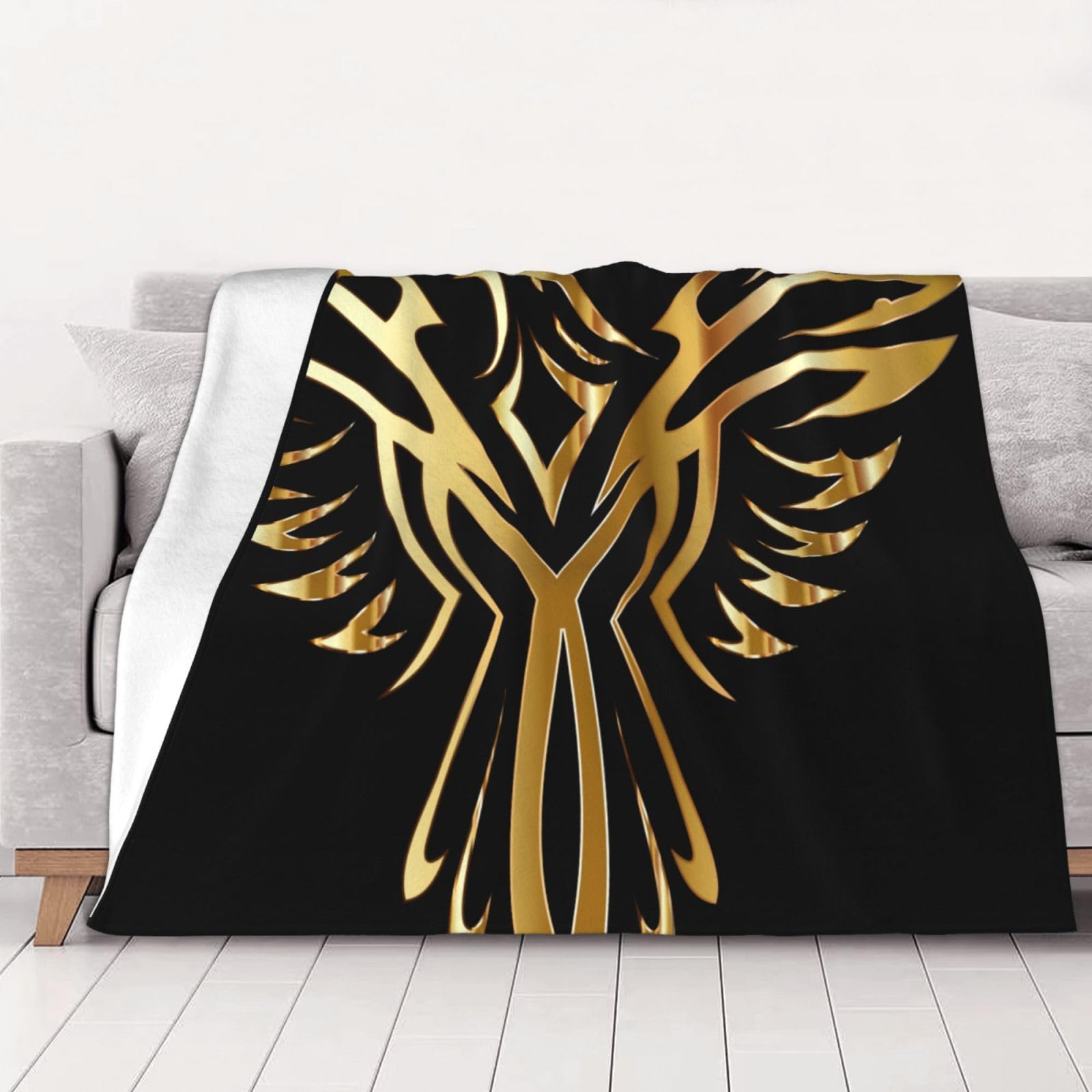 AUBKFELD Phoenix Printed Flannel Blanket 125x100 CM, Soft & Warm Throw Blanket for Sofa/Couch/Bed/Car, Gifts for Audlts Women Men