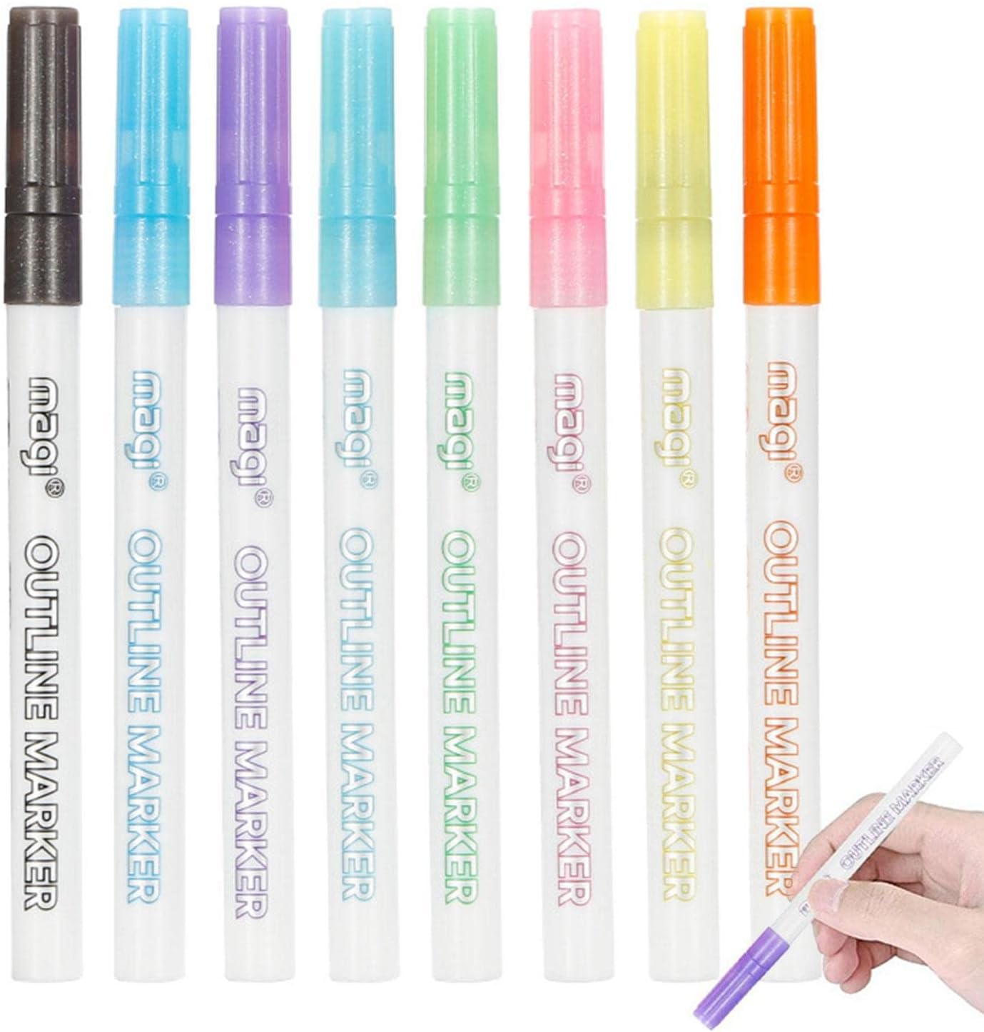 Doodle Dazzles Shimmer Outline Marker Set, Flashy Outline Marker Pens ...