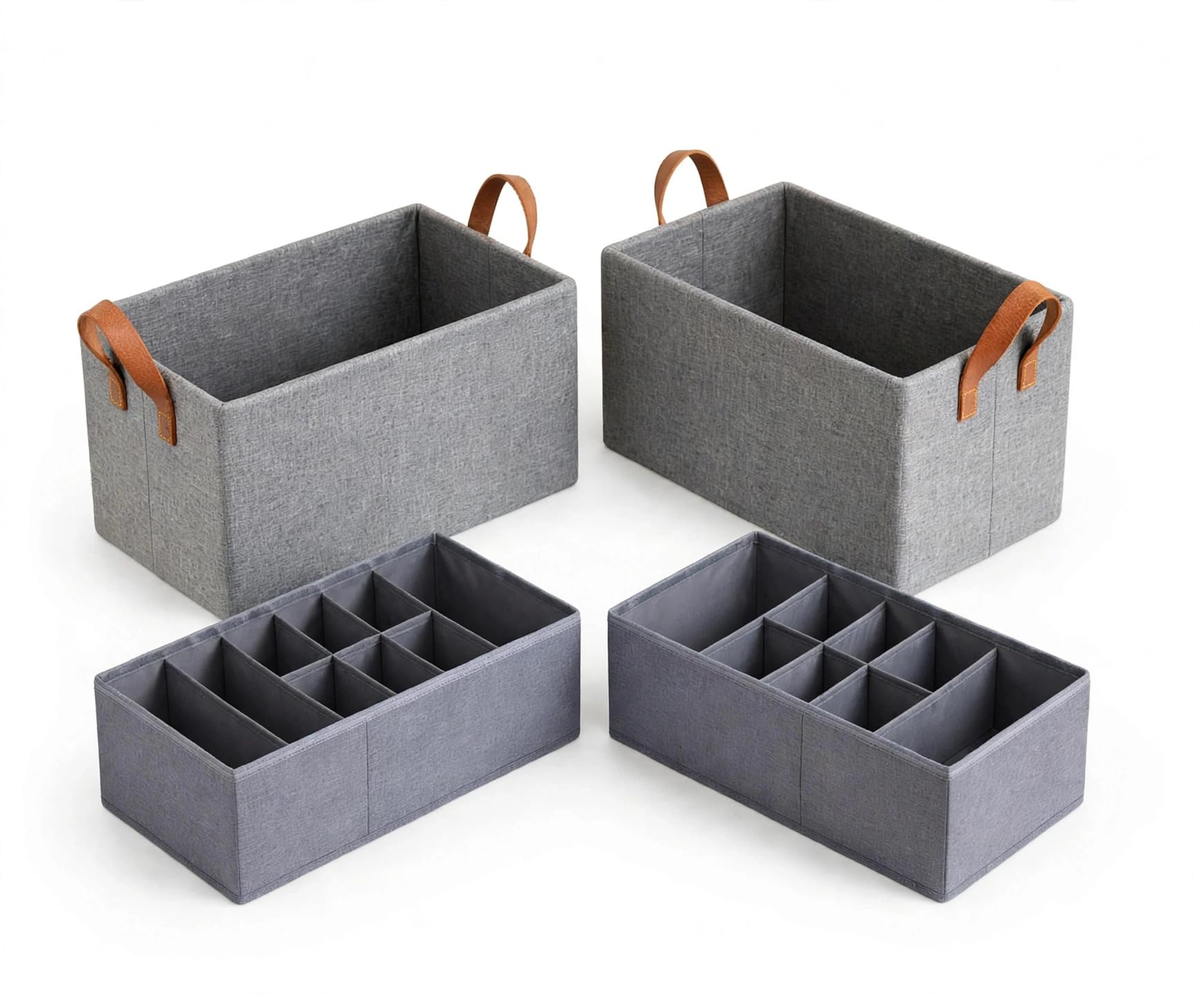 Kit Cesto Organizador de Roupas 4 Peças - 2 Grandes + 2 Colmeias Gaveta | Tecido, Para