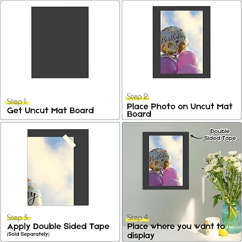 Miniatura 7 de Golden State Art, Paquete de 25 tableros negros sin cortar de 11 x 17 pulgadas, ideal para fotos, fotos, marcos, sin ácidos, núcleo blanco