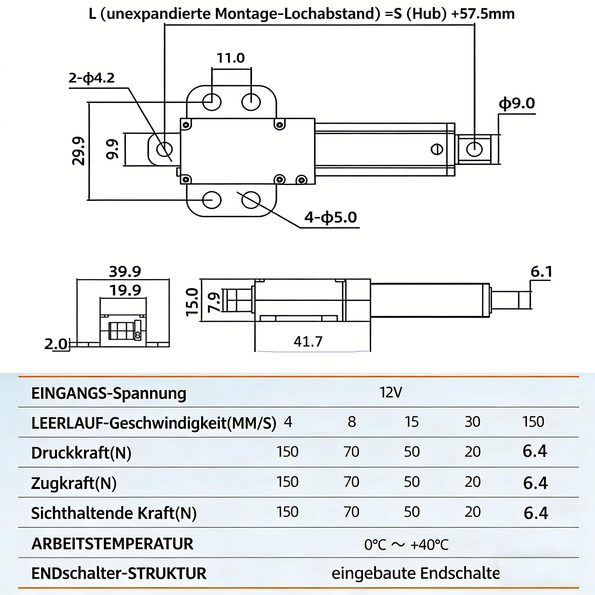 Micro Linear Actuator 12V 50N Linearantrieb Motor 50mm Mini Electric Lineartechnik für Auto Auto RV Elektrischer Türöffner Linearmotor Linearantrieb 50N 50mm Linearaktuator Motor