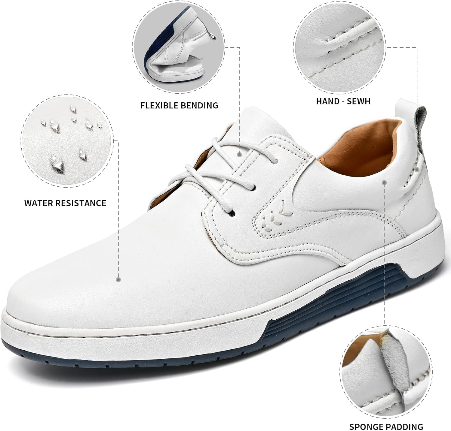 Men's Casual Shoes Fashion Dress Sneakers Zapatos Casuales para Hombre Comfortable Oxford Shoes for Men Lace-up Flat Business Casual Leather Shoes - Image 4