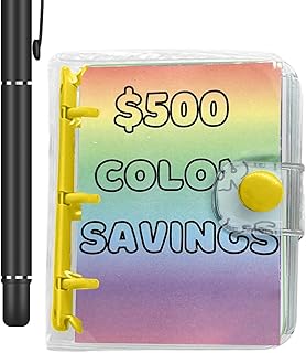 de fichário para recheio de dinheiro, Organizador de pasta de caderno de livros de desafios de poupança, Pasta de dinheiro flexível, pasta multifuncional, mini pasta de desafio de economia para Puchen