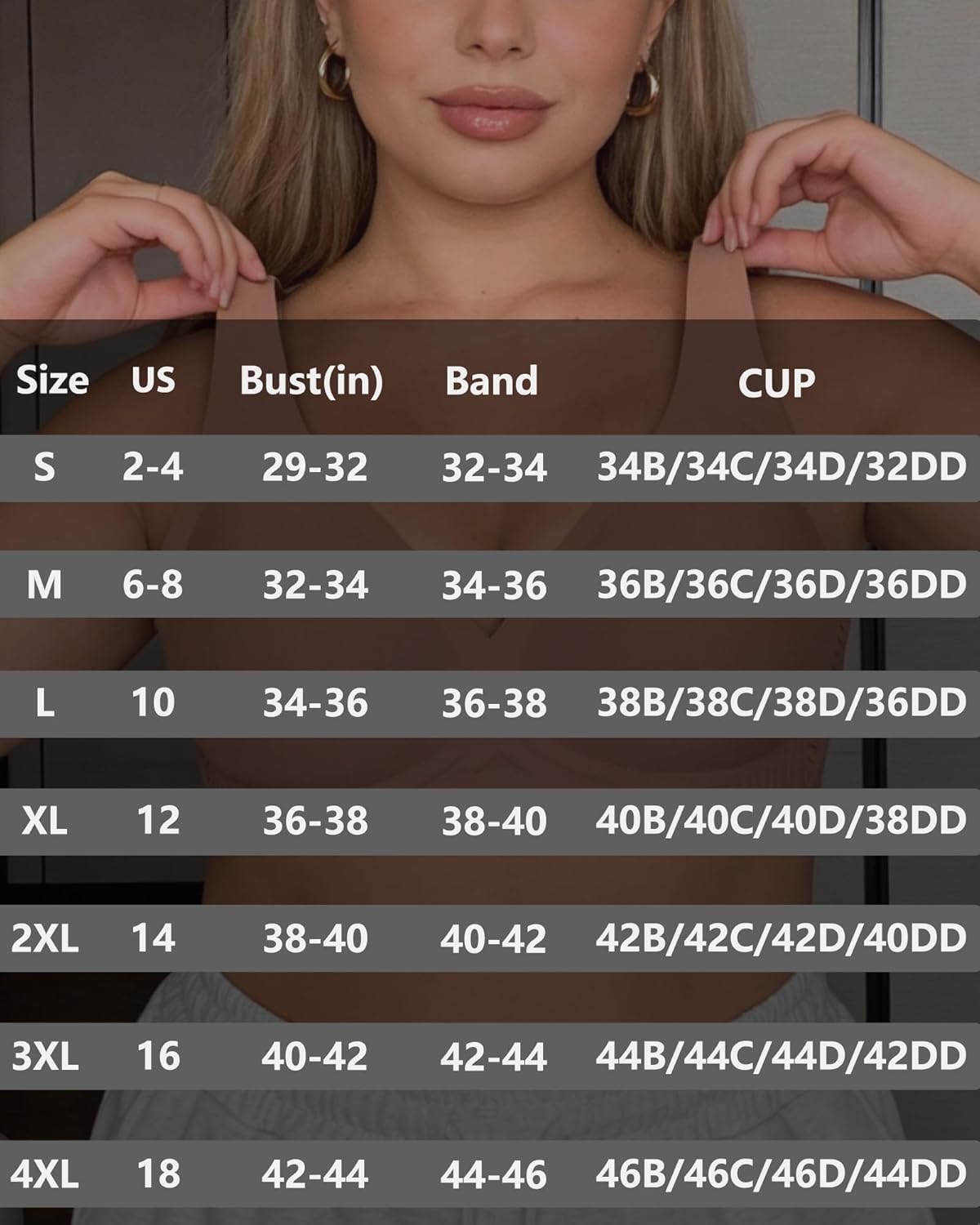 Women's Wireless Jelly Bra, Lift Supportive Full Coverage Plus Size Comfort Deep V Everyday Bra - Image 7